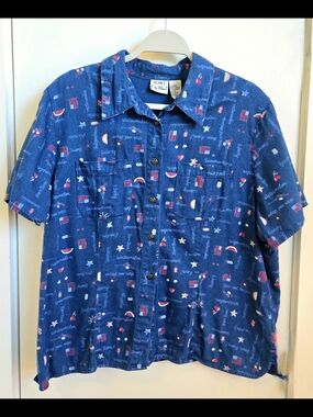 Koret Blue Short-Sleeve Button-Up Shirt